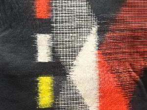 アンティーク　幾何学模様織り出し銘仙着物